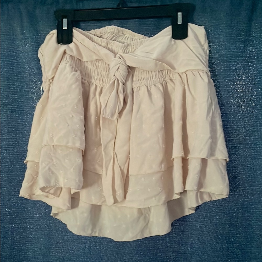 SHEIN Tan  Mini Skirt with Tiered Design